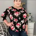 Dex Plus Kara Three-Quarter Sleeve Tee