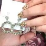 Stella & Ruby Stella Drop Hoop Crystal Earrings