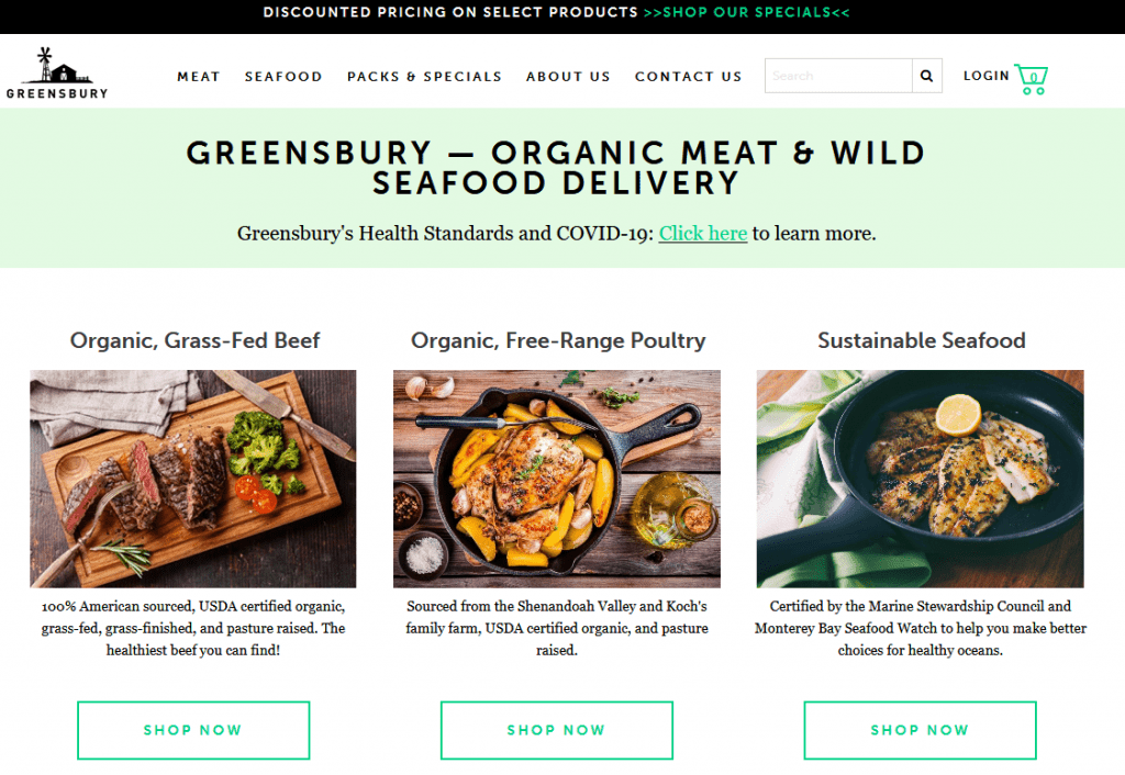 Greensbury Organic Meat Wild Seafood