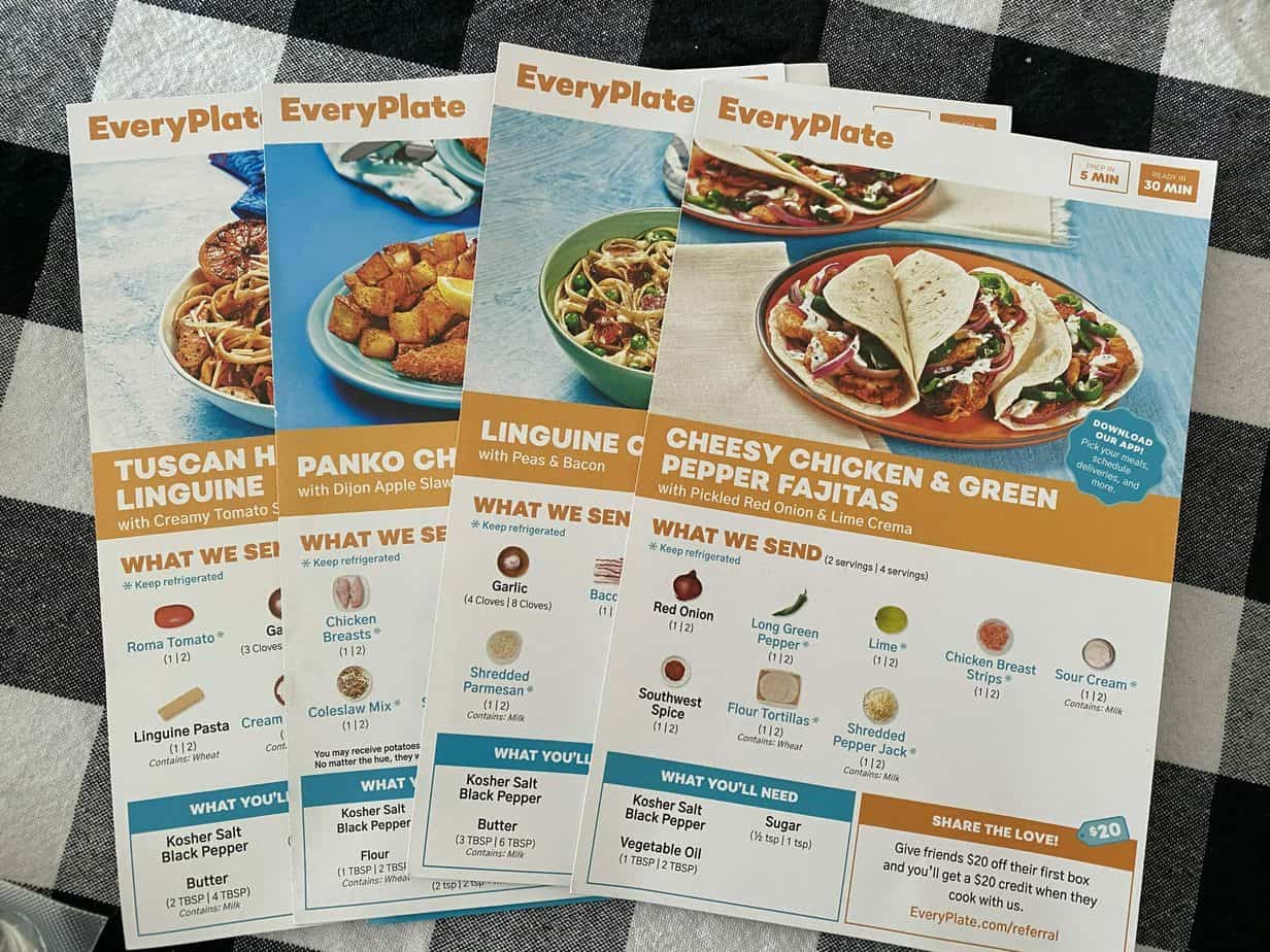 every plate recipe cards