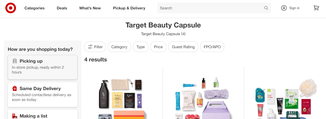 target beauty box