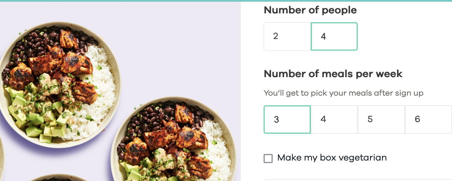 Dinnerly subscription plan