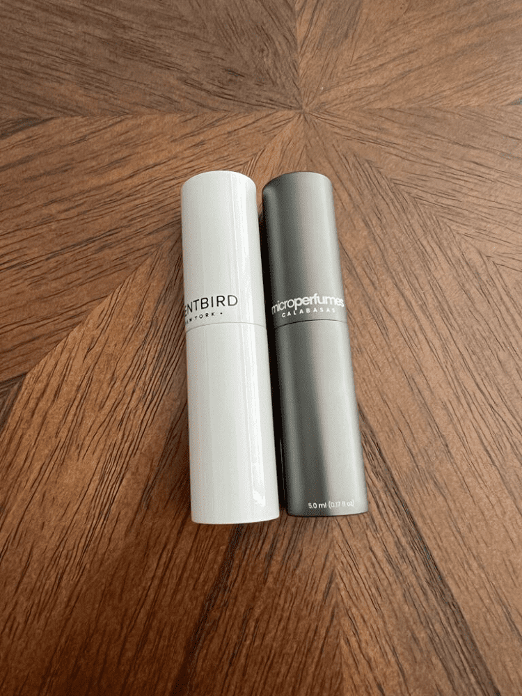 Scentbird vs. MicroPerfumes travel sprays with twist-up nozzles