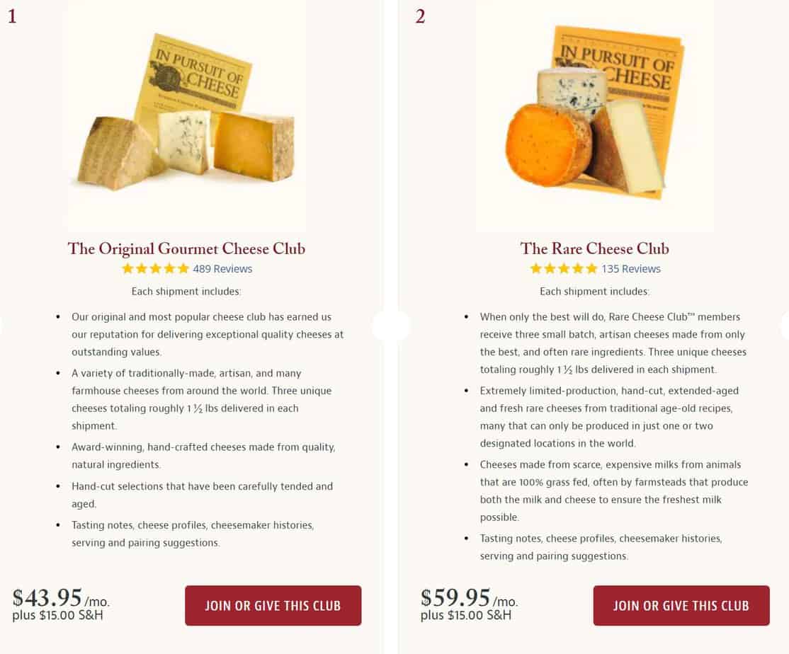 Gourmet Cheese Subscription Options