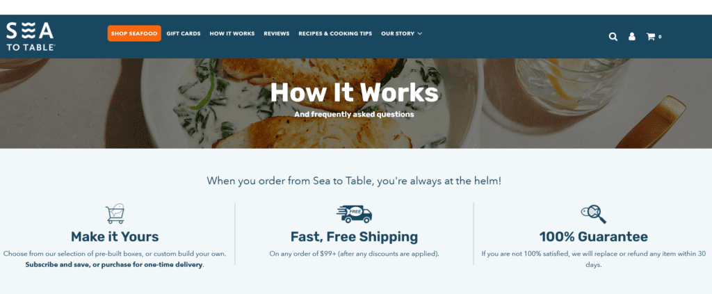 Sea 2 Table Ordering and Shipping