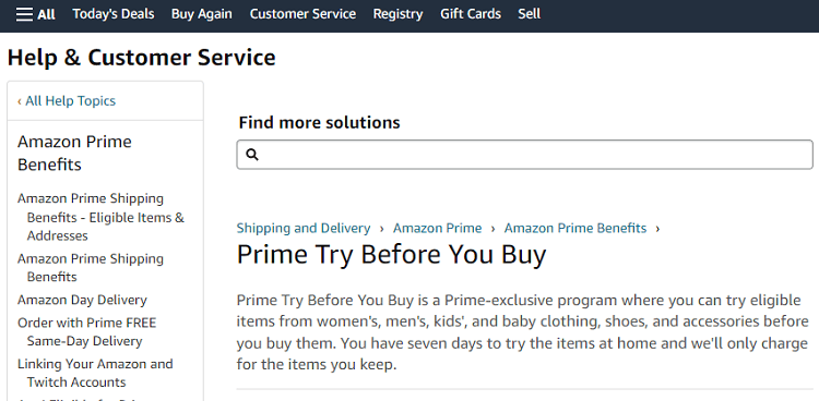 Amazon Try Before You Buy