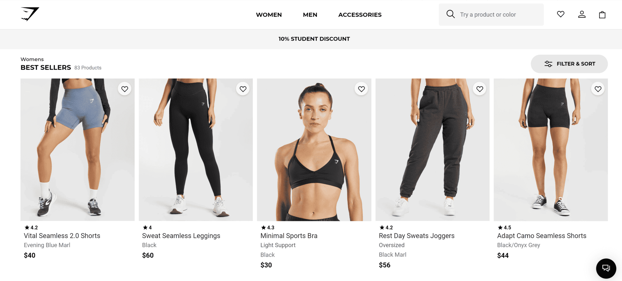 gymshark women best sellers