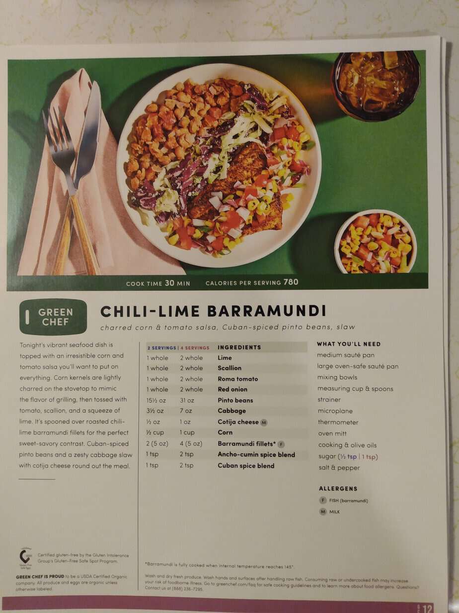 Chili-Lime Barramundi Green Chef