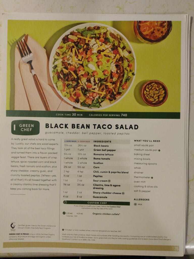 green chef Black Bean Taco Salad