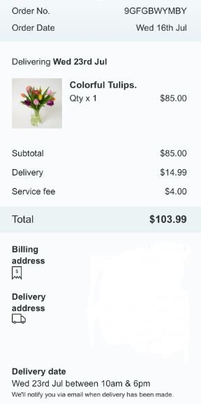 Floom order confirmation