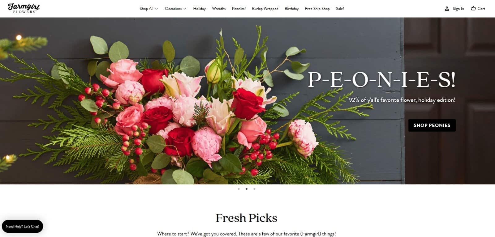 Farmgirl Flowers website