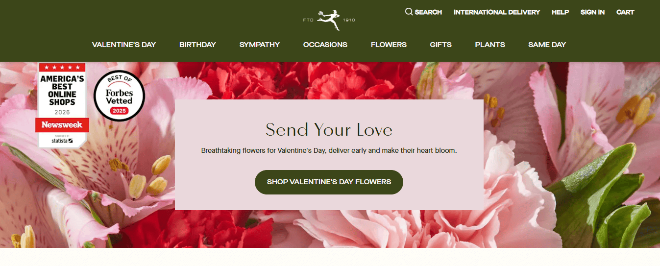 FTD: Best for Local Florist Style