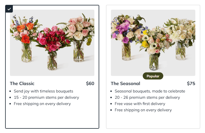 UrbanStems pricing