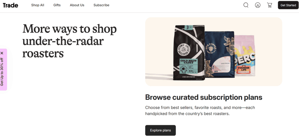 trade subscription coffe