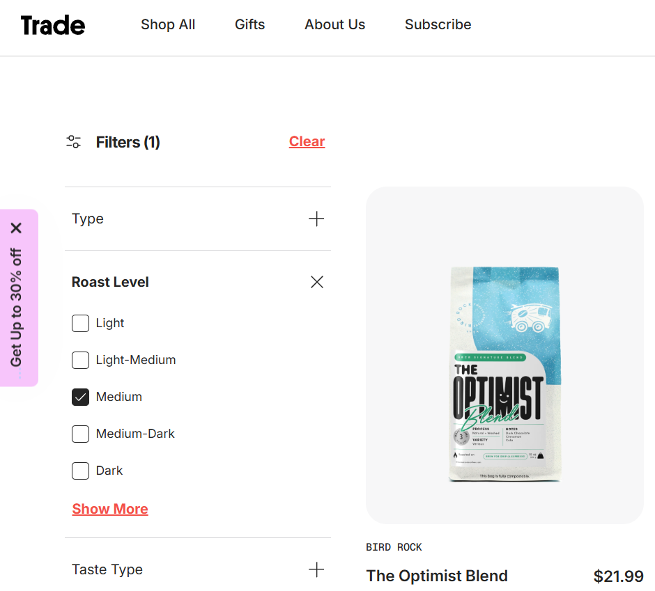 trade coffee roast