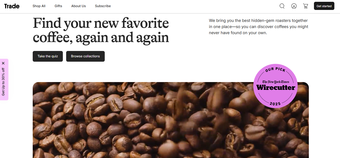 Trade Coffee: Best for Personalization