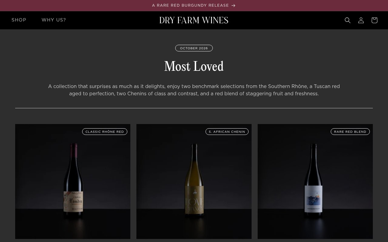 Dry Farm Wines Most Loved collection of natural, sugar-free wines
