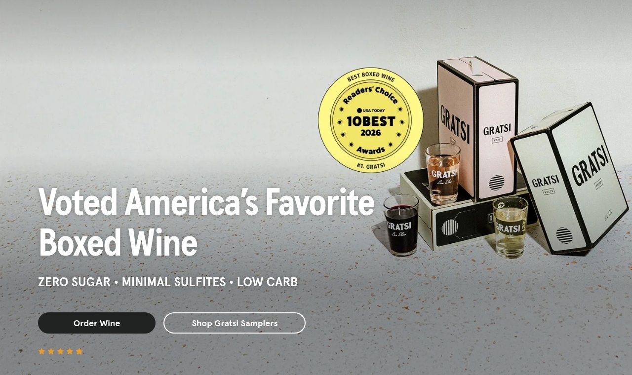 Gratsi boxed wine: zero sugar, minimal sulfites, low carb